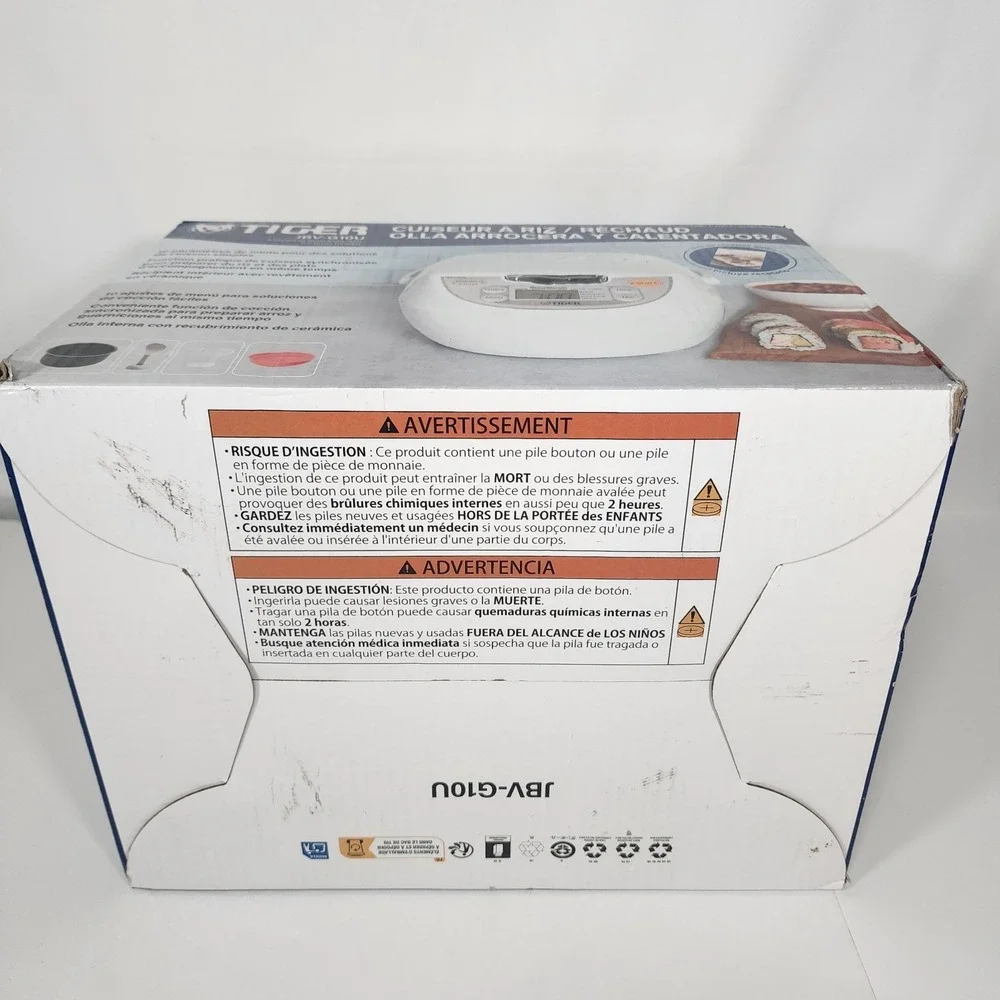 Tiger JBV-G10U 5.5 Cup Rice Cooker Warmer White New Sealed Made in Japan
